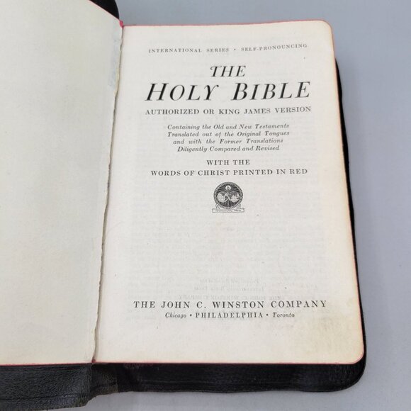 1940s Vintage Holy Bible Winston International Series Red Letter KJV - Picture 6 of 11